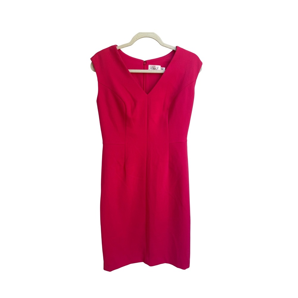 Eliza J Womens Pink V-Neck Sleeveless Sheath Dress EJ6M2150 Size‎ 8 NWT